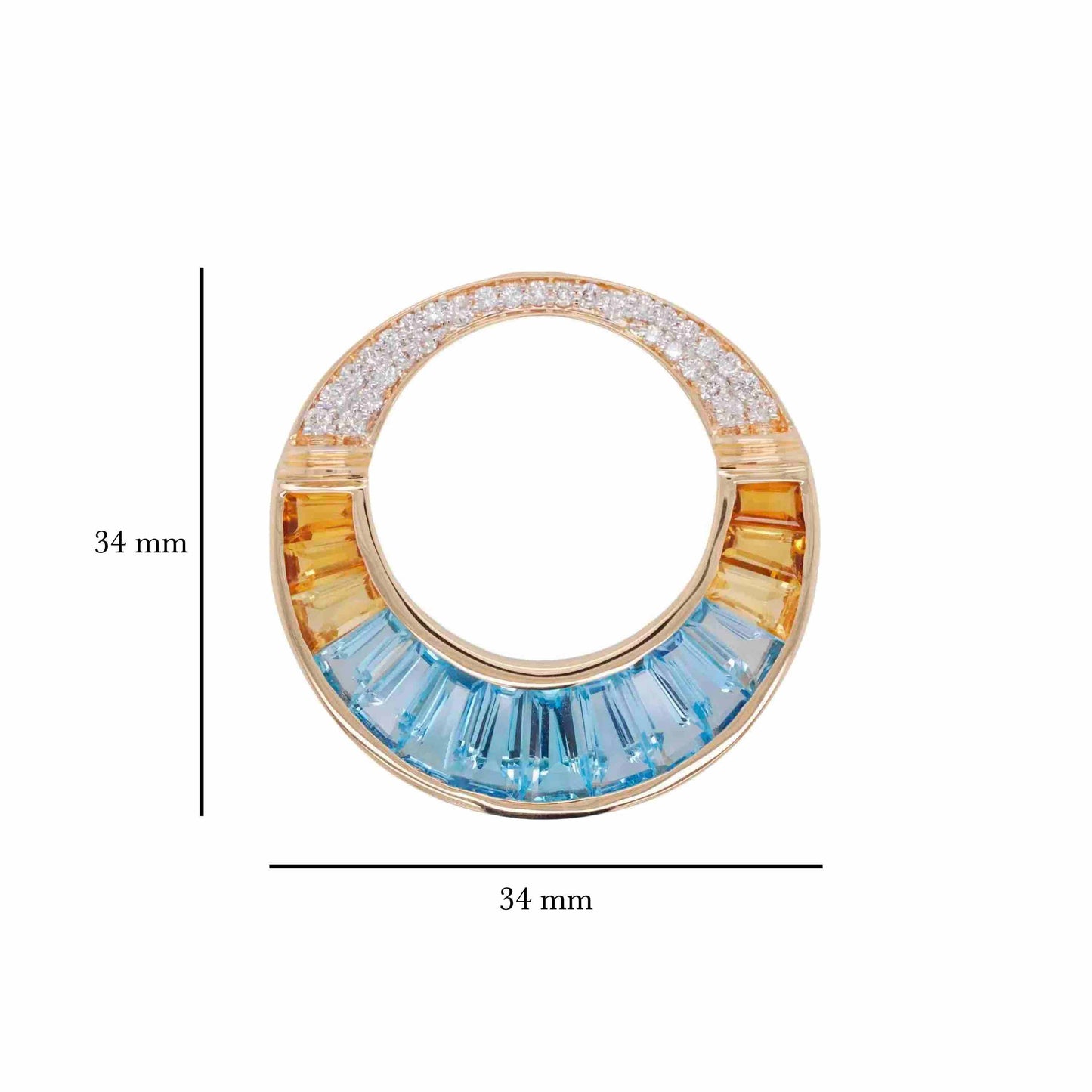 18K Gold Blue Topaz Citrine Diamond Cleopatra Set - Vaibhav Dhadda Jewelry