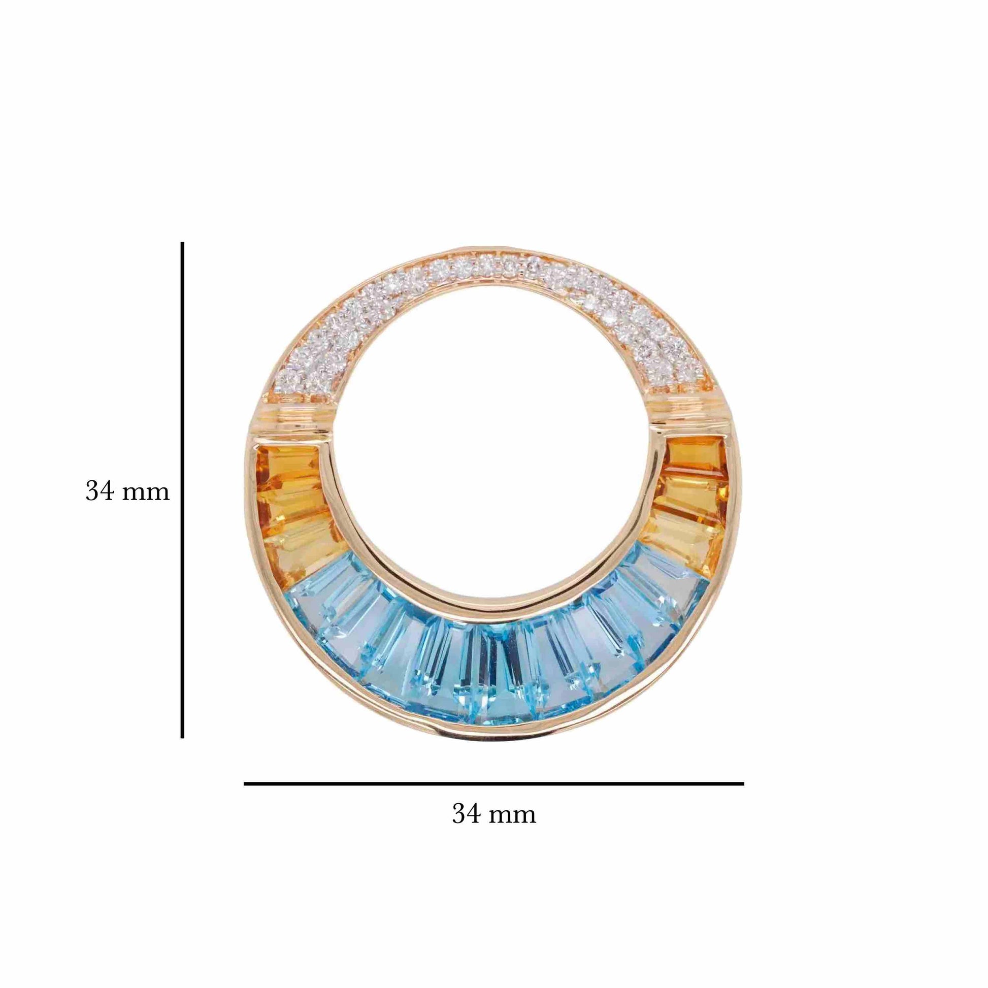 18K Gold Blue Topaz Citrine Diamond Cleopatra Set - Vaibhav Dhadda Jewelry