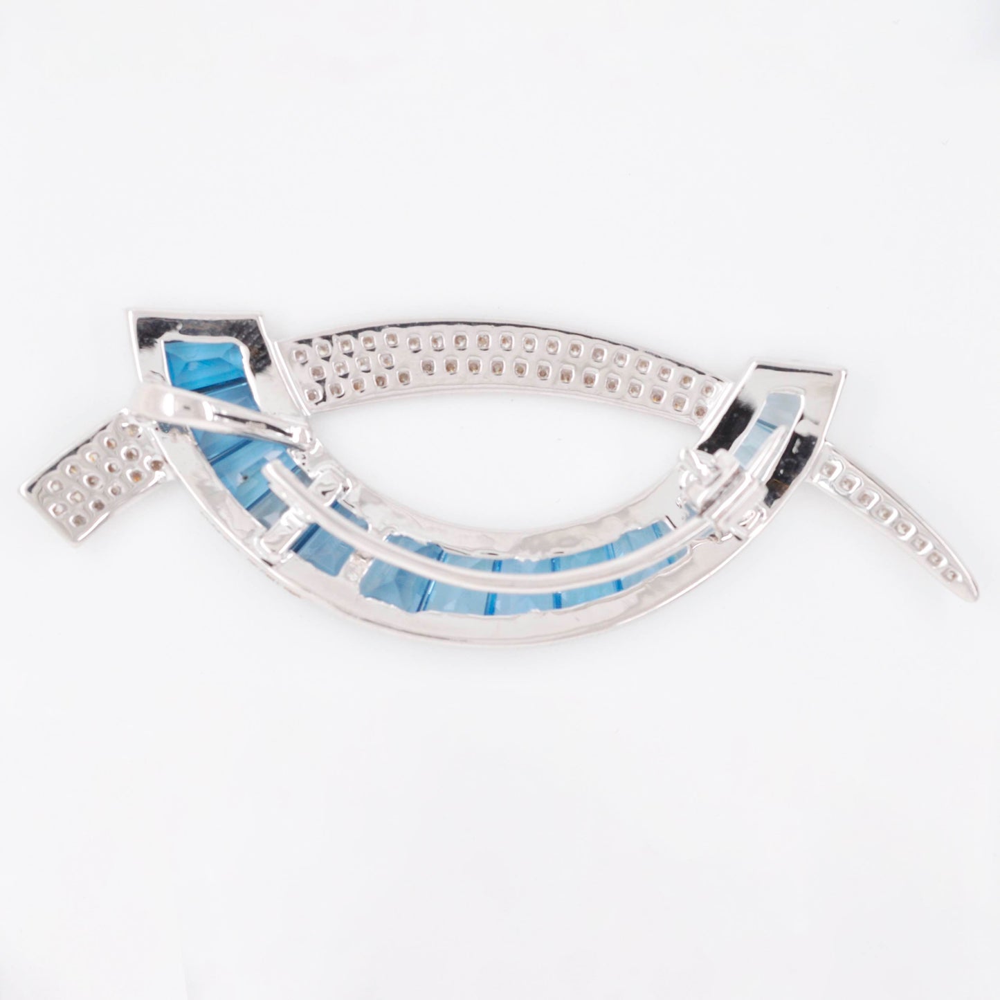 Signature D Blue Topaz Pendant Brooch