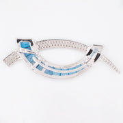 Signature D Blue Topaz Pendant Brooch