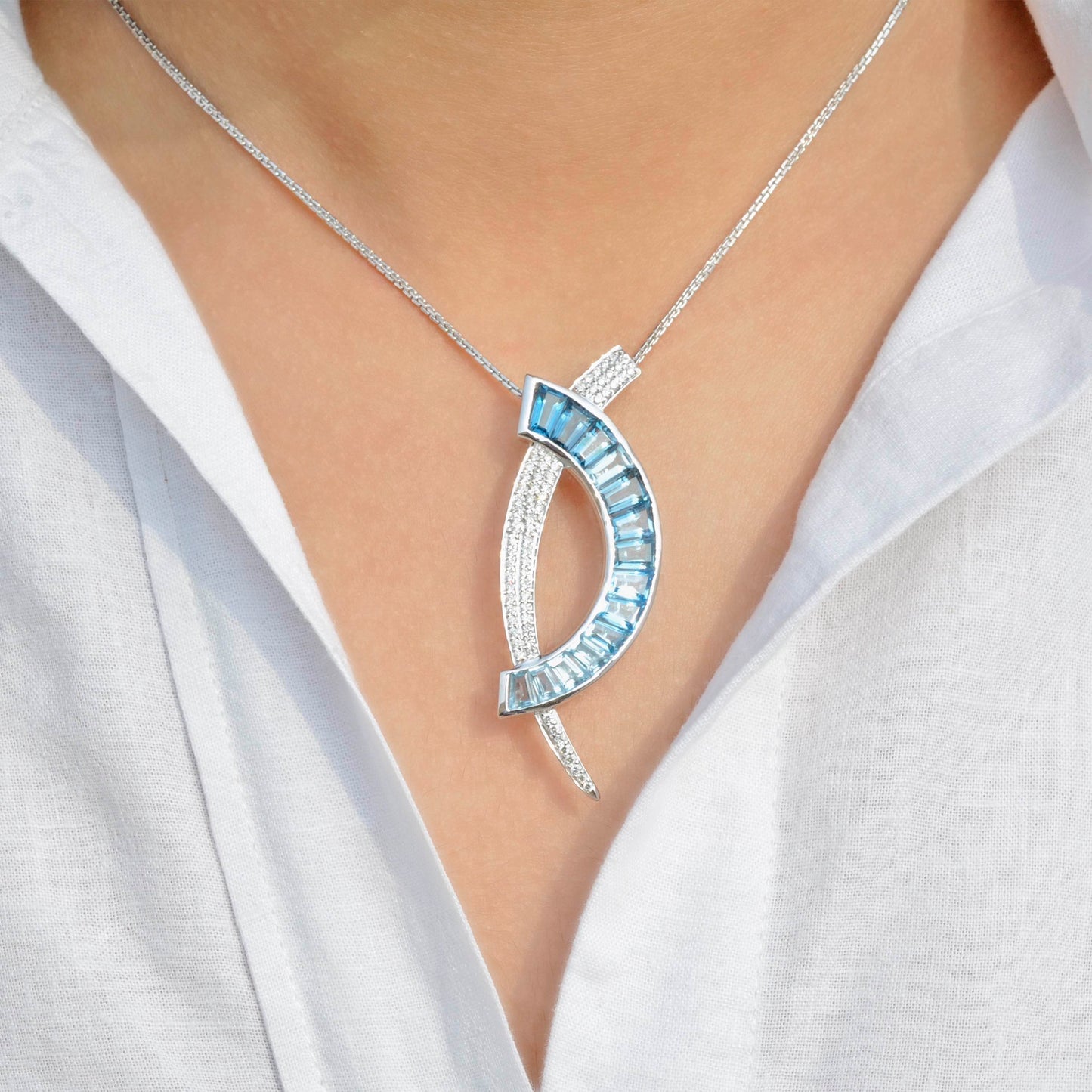 blue topaz pendant