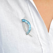 Signature D Blue Topaz Pendant Brooch