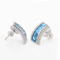 blue topaz huggie earrings