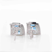 18K White Gold Blue Topaz Pyramid Set - Vaibhav Dhadda Jewelry