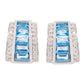Pyramid Blue Topaz Earrings
