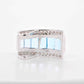 18K White Gold Blue Topaz Pyramid Set