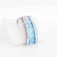 18K White Gold Blue Topaz Pyramid Set