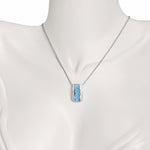 18K White Gold Blue Topaz Pyramid Set - Vaibhav Dhadda Jewelry