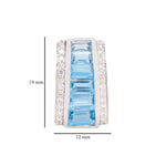 18K White Gold Blue Topaz Pyramid Set - Vaibhav Dhadda Jewelry