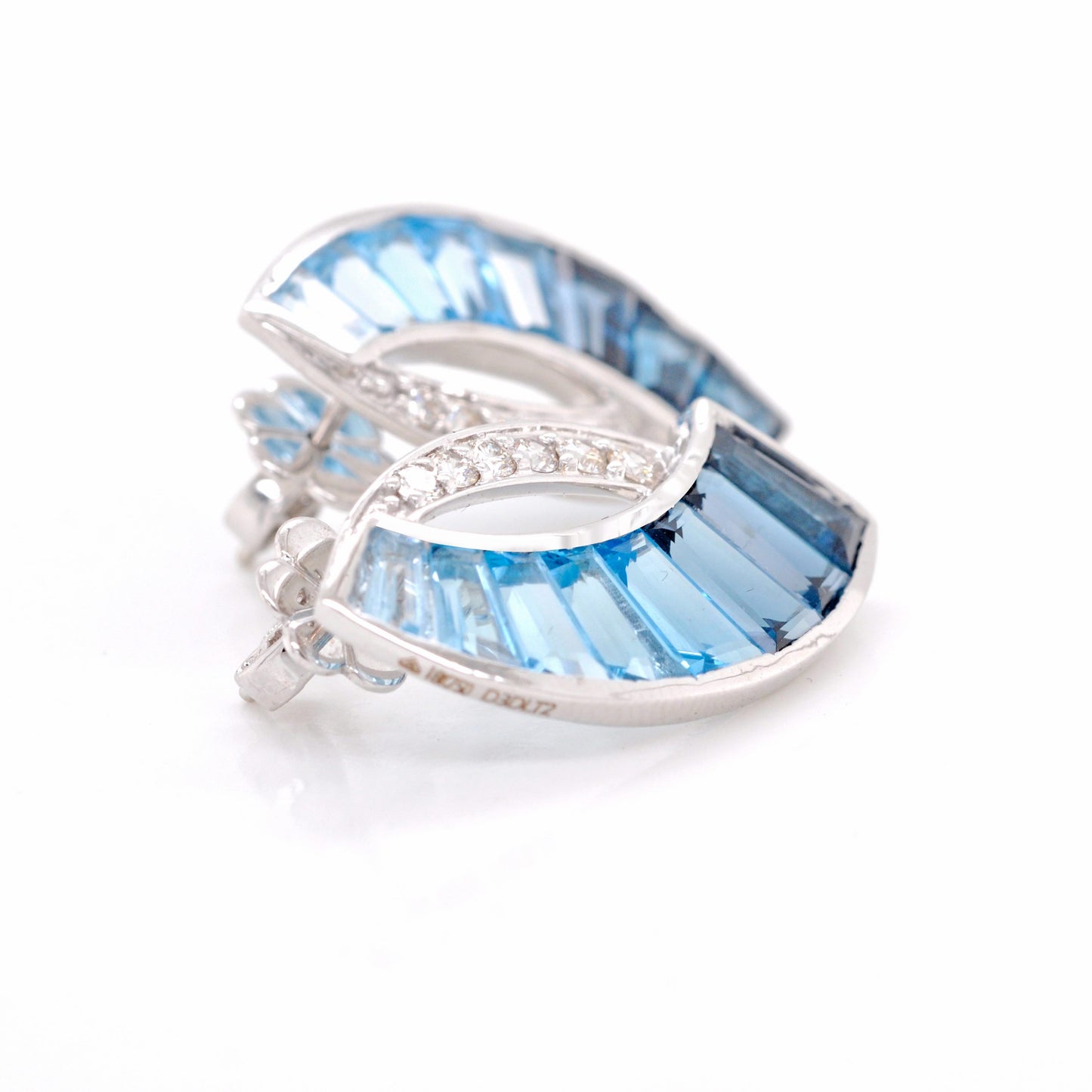 Sickle Blue Topaz Earrings