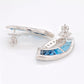 18K White Gold Blue Topaz Diamond Sword Earrings