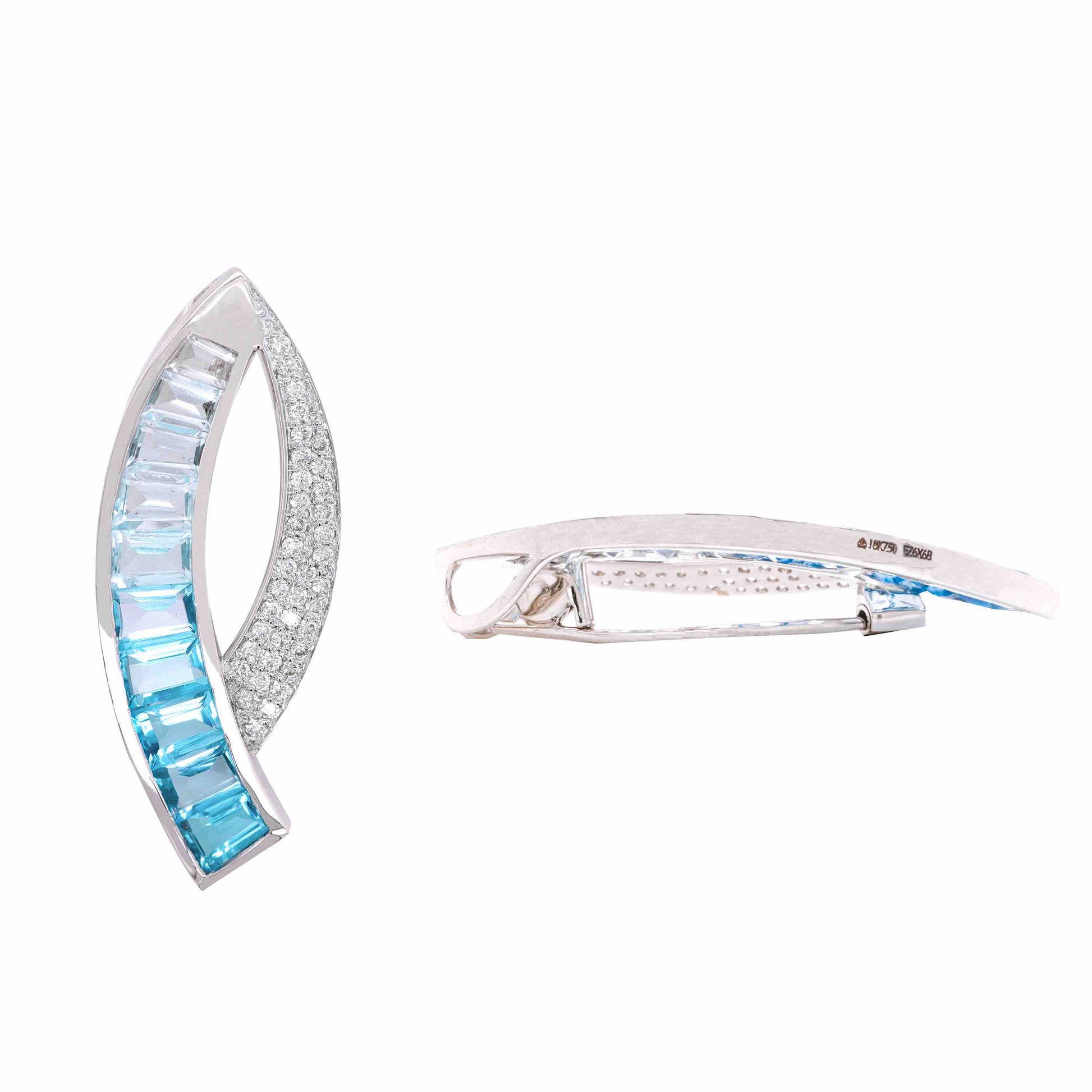 blue topaz and diamond pendant 