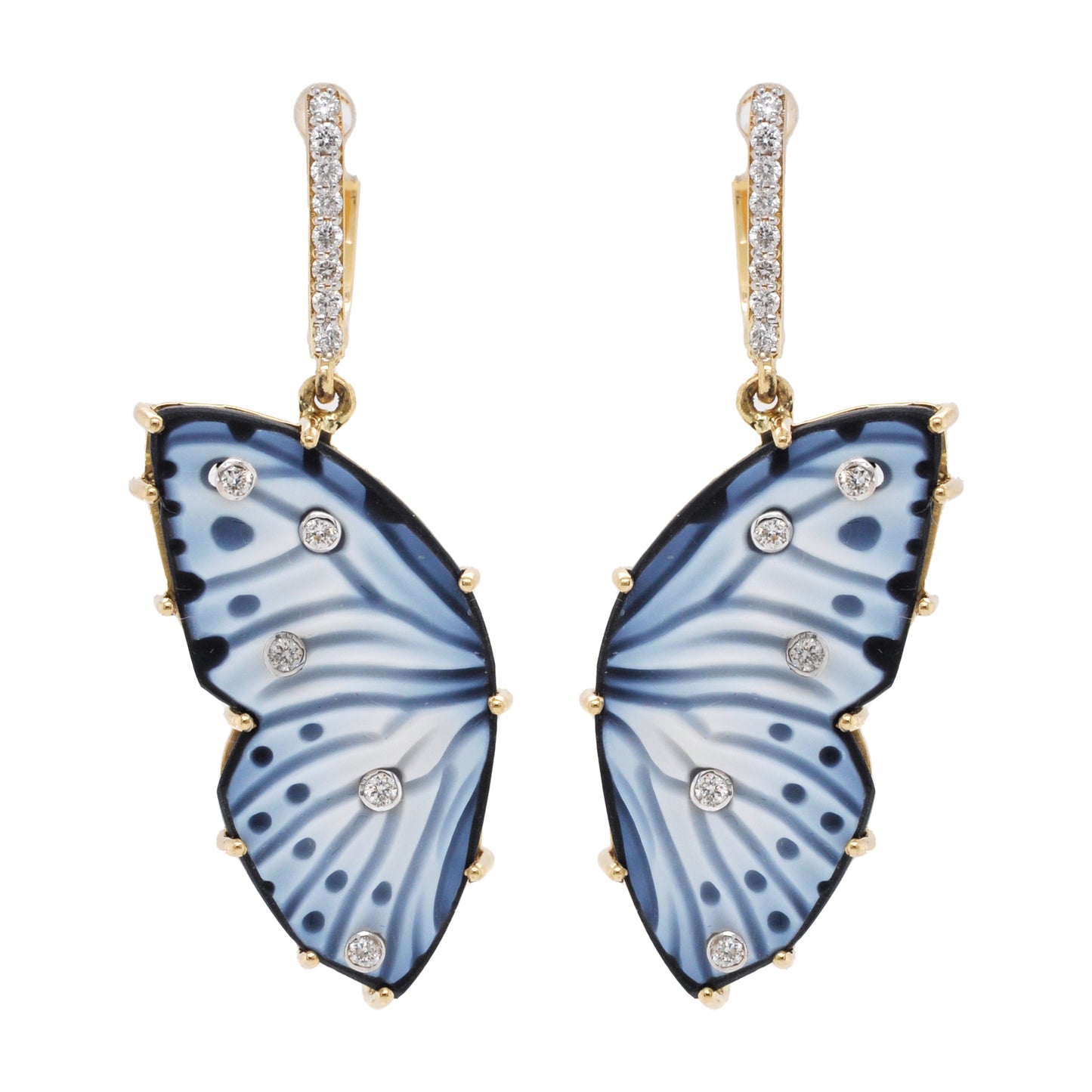 butterfly dangle earrings 

