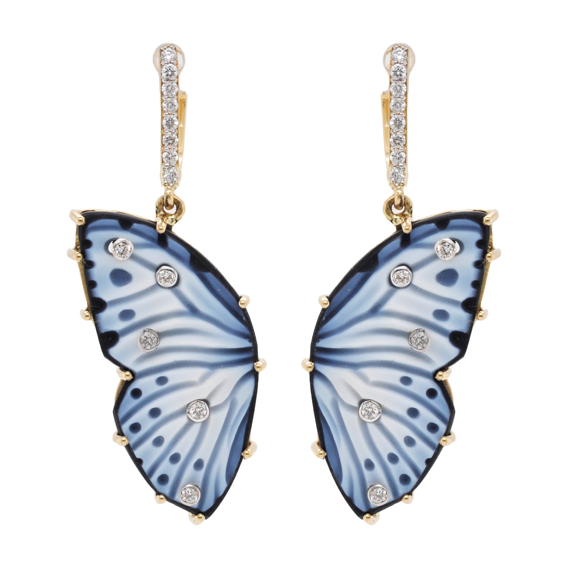 butterfly dangle earrings 
