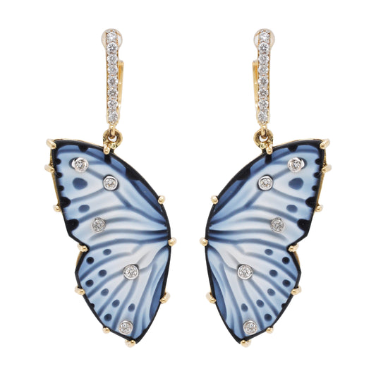 butterfly dangle earrings 

