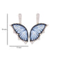 18K Gold Hand-Carved Agate Butterfly Diamond Dangle Drop Earrings