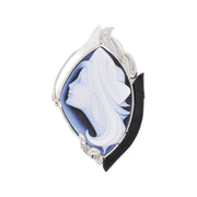 Hand-Carved Agate Lady Pendant Brooch