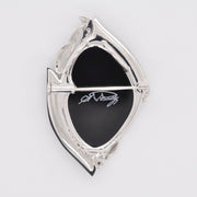 Hand-Carved Agate Lady Pendant Brooch