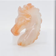 Natural Agate Chalcedony Horse Face Carving