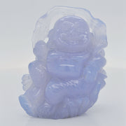 Blue Chalcedony Hand-Carved Buddha Carving