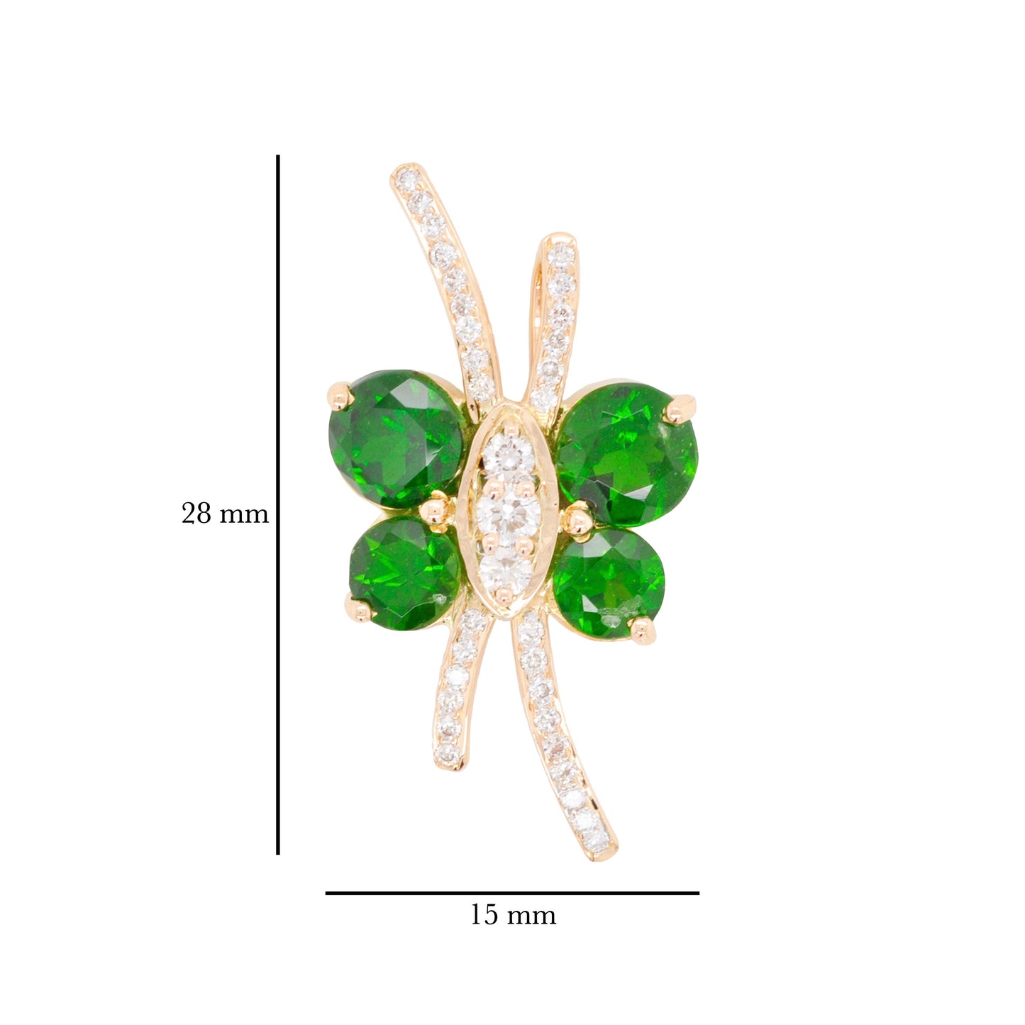 18K Gold Chrome Diopside Butterfly Diamond Pendant Necklace - Vaibhav Dhadda Jewelry
