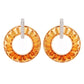 Circle Citrine Diamond Earrings