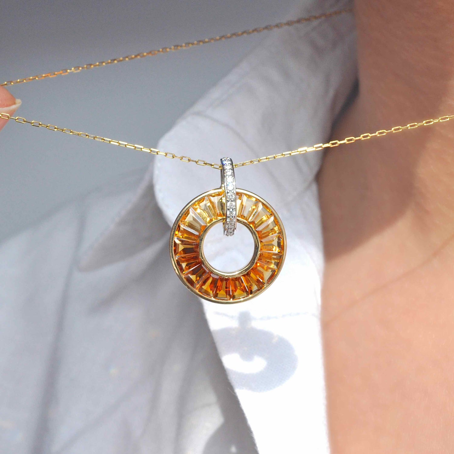 citrine gold necklace
