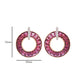 Circle Rhodolite Diamond Earrings