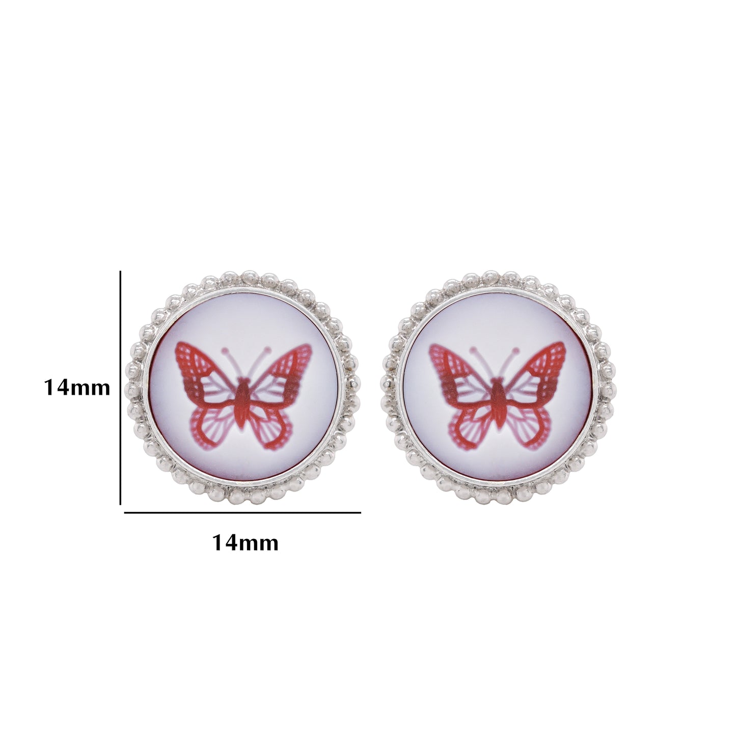 Cameo Red Butterfly Intaglio Earrings