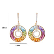 Circle Rainbow Dangle Earrings