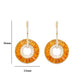 Circle Citrine Dangle Earrings