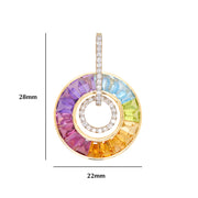 Circle Rainbow Tapered Baguette Pendant