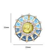 Circle Peridot & Blue Topaz Ferris Wheel Pendant