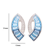 Sickle Blue Topaz Earrings