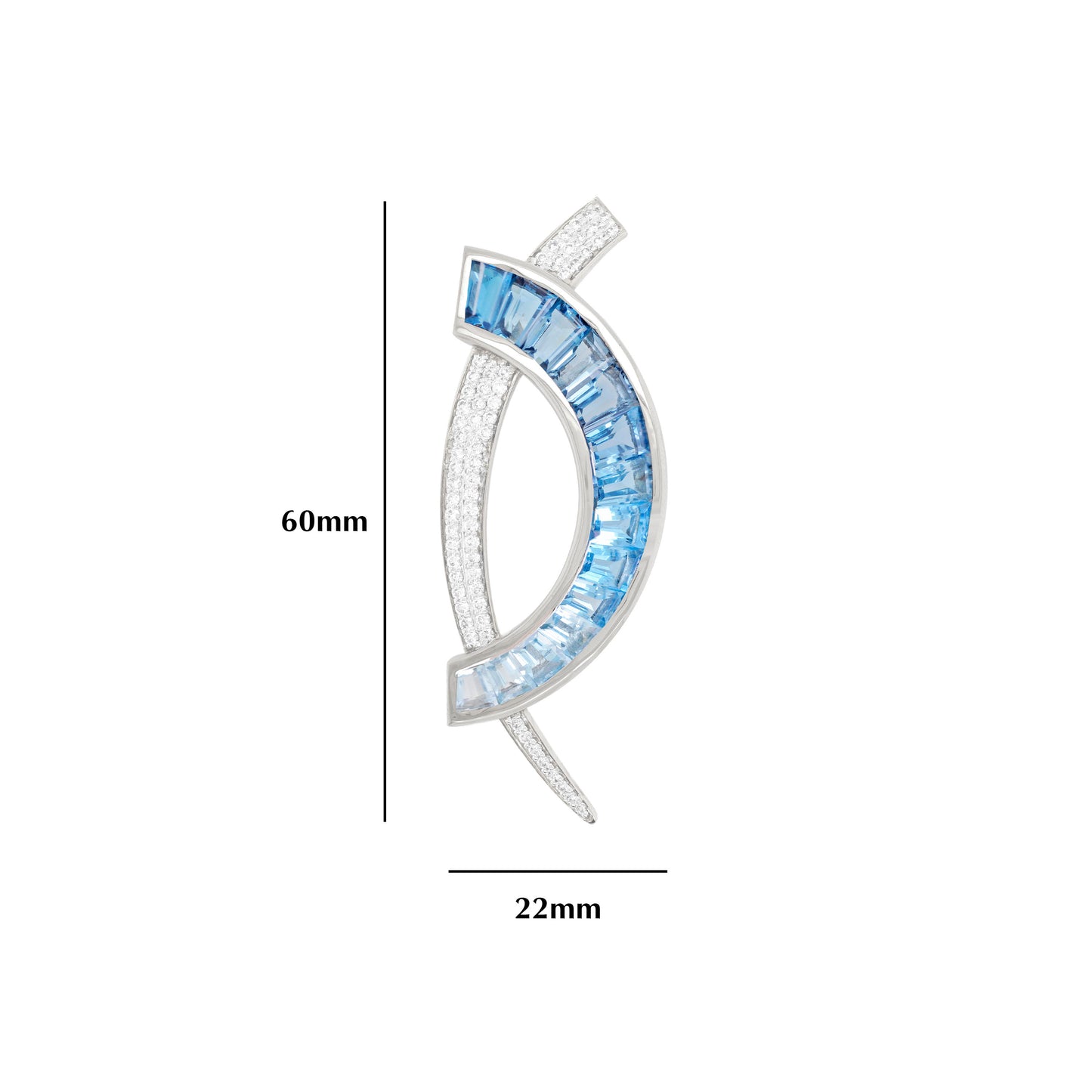 Signature D Blue Topaz Pendant Brooch