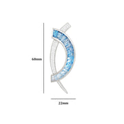 Signature D Blue Topaz Pendant Brooch