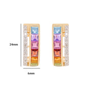 Rainbow Diamond Hoop Earrings