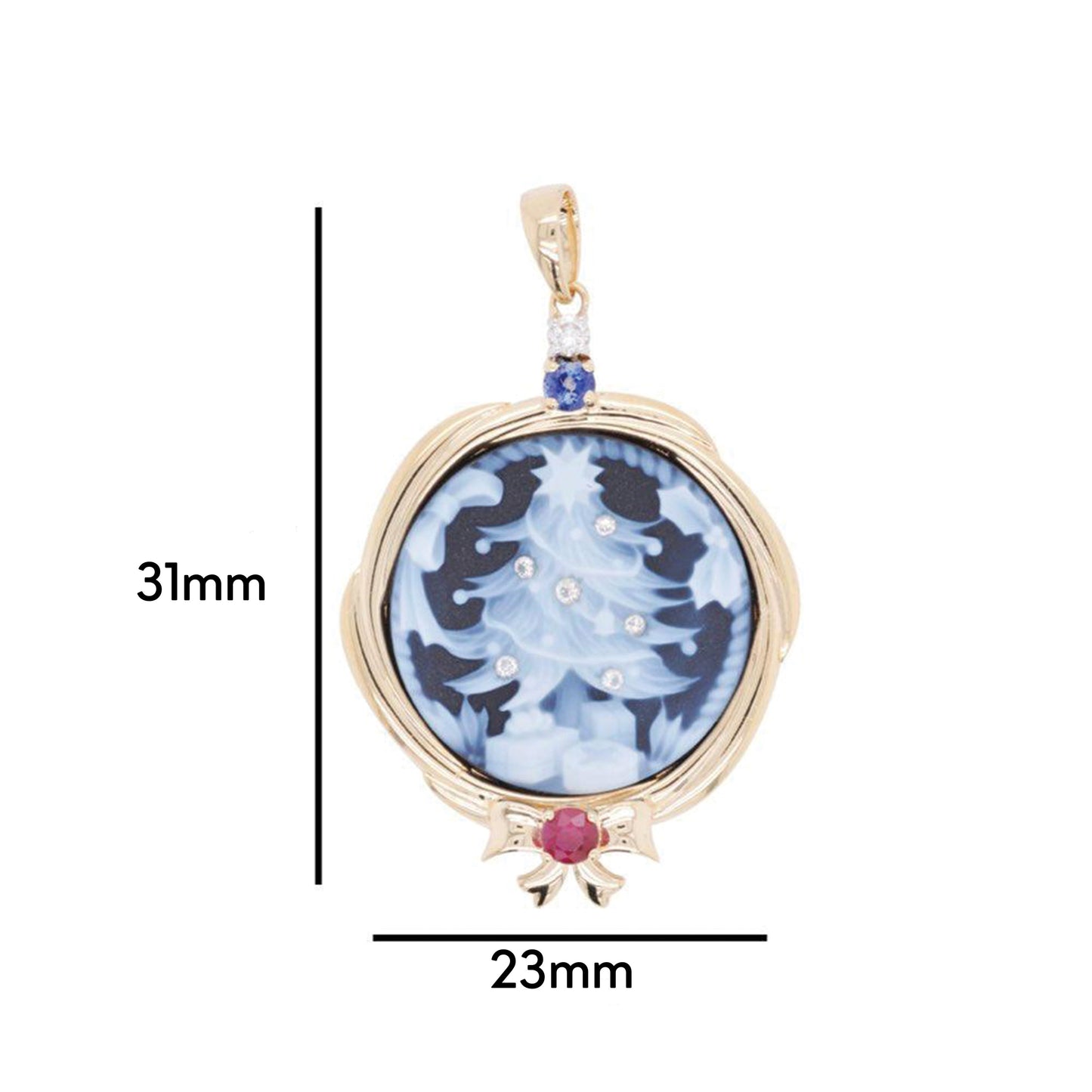 Cameo Christmas Tree Pendant