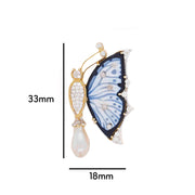 Butterfly Diamond Pendant Brooch