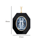 Gemini Zodiac Pendant with Detailed Twin Emblem Carving.