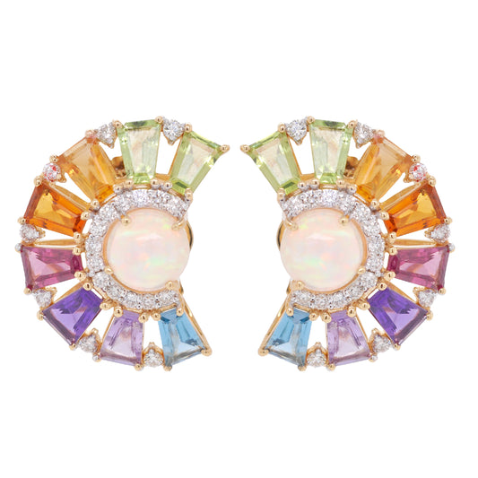 Circle Rainbow Ferris Wheel Earrings