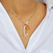 Signature D Citrine Pendant Brooch