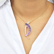 Signature D Amethyst Pendant Brooch