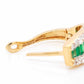 18K Gold Natural Emerald Baguette Huggie Hoop Earrings