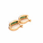 18K Gold Natural Emerald Baguette Huggie Hoop Earrings - Vaibhav Dhadda Jewelry