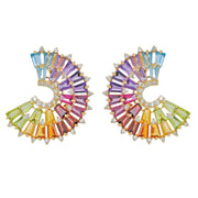 Rainbow Orbit Diamond Earrings