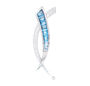 Sword Blue Topaz Pendant Brooch