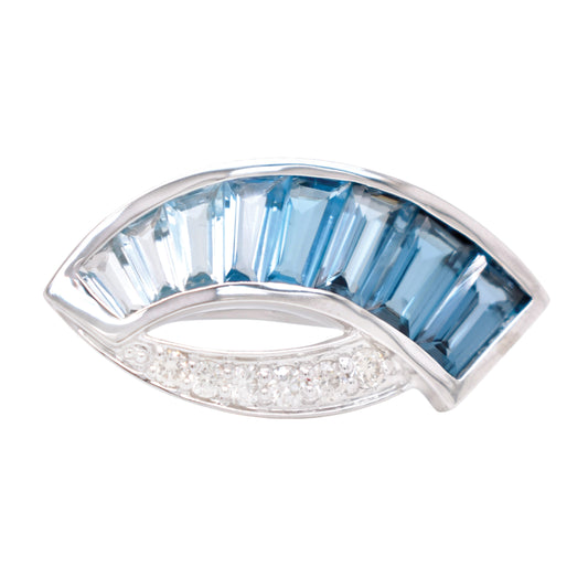 Blue Topaz Sickle Ring