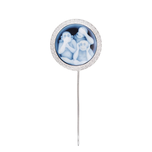 Cameo Monkey lapel pin