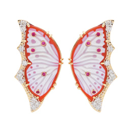 red butterfly agate studs 